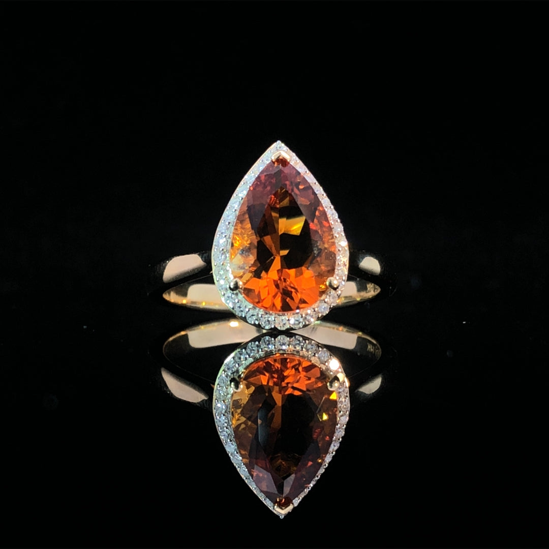 166151 - 2.93ctw citrine and diamond ring