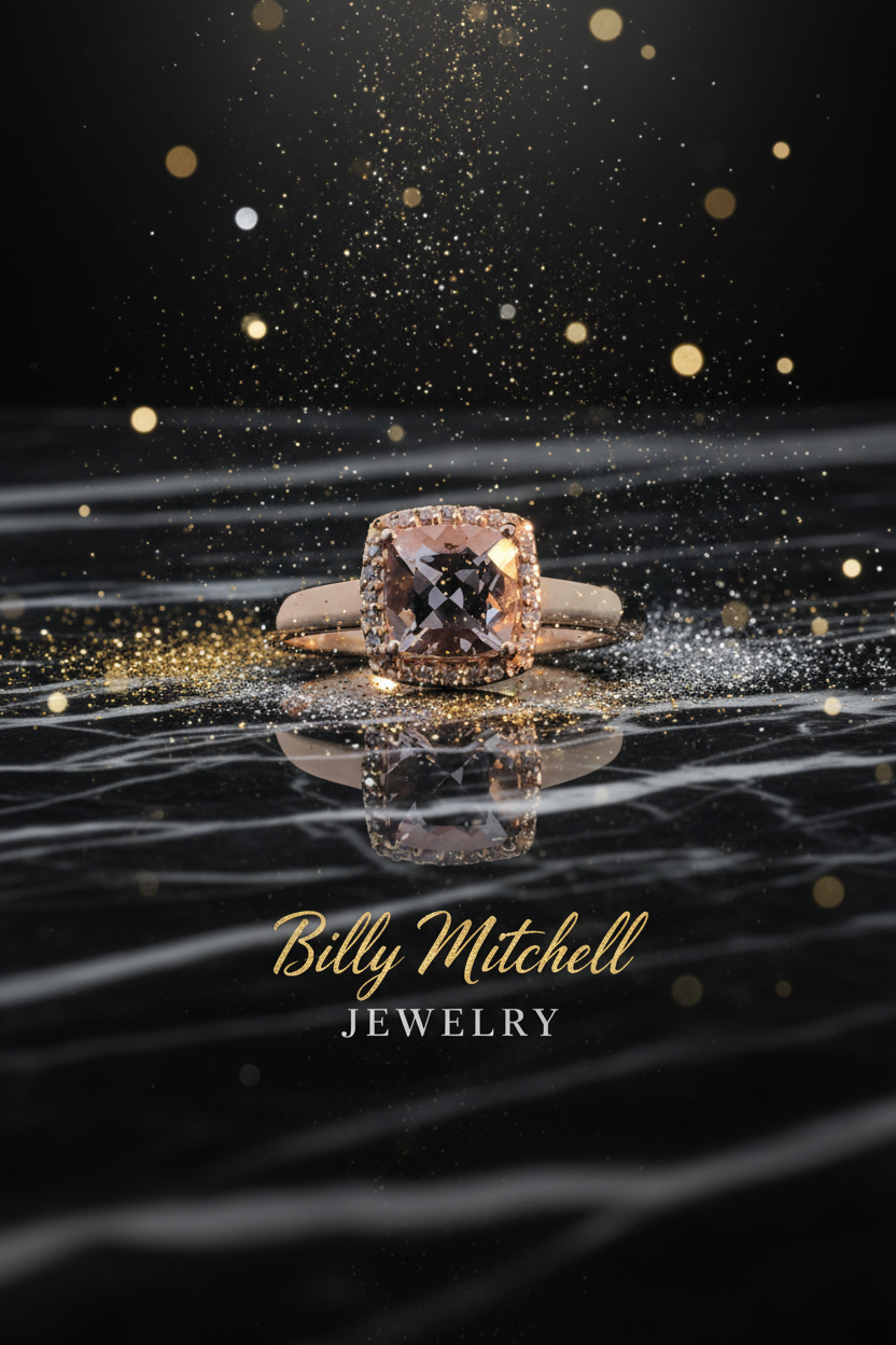 147110 - .93 ctw morganite and diamond ring