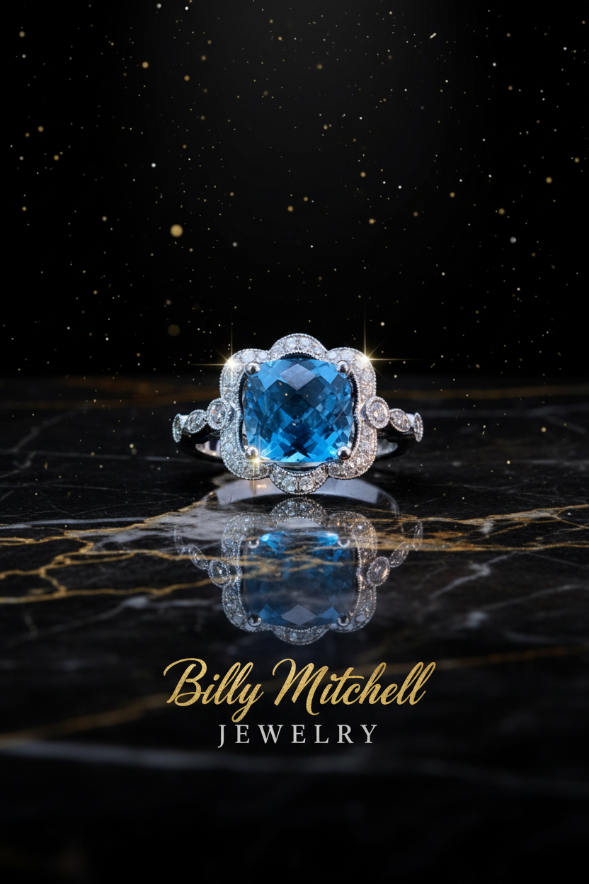 157647 - 3.11 ctw blue topaz ring