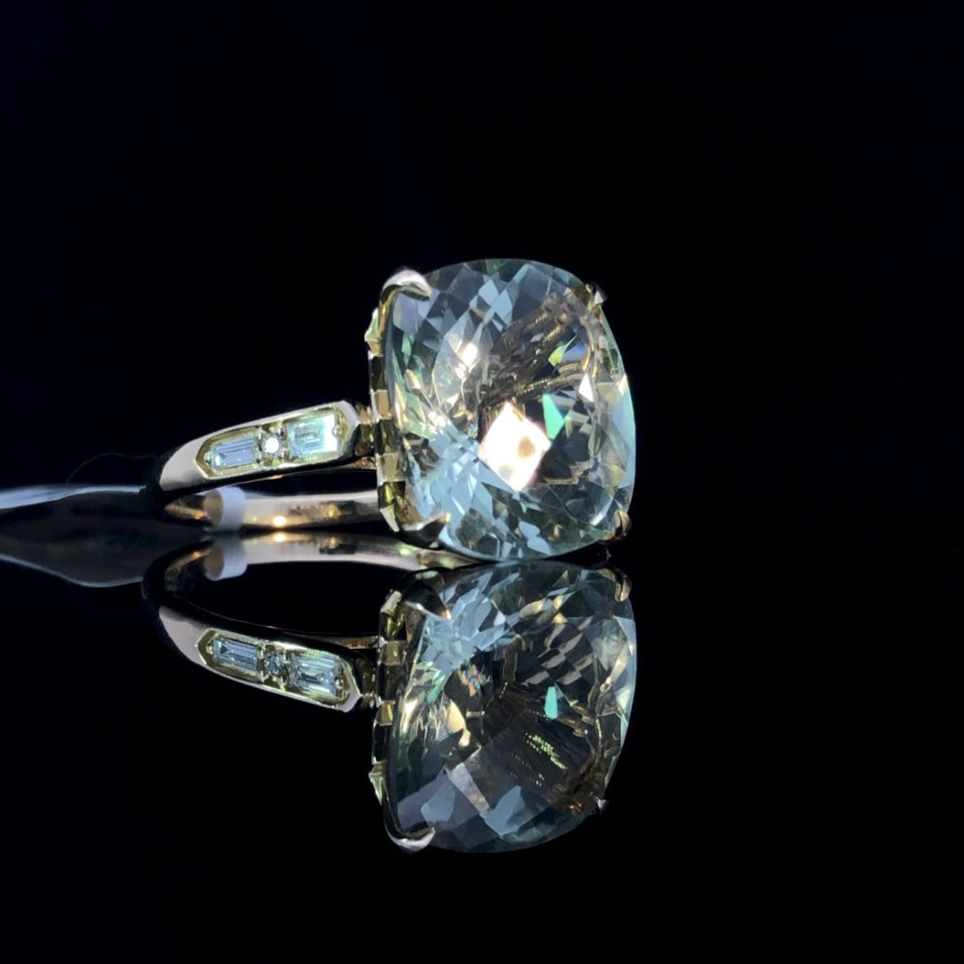 160368 - 8.91 ctw amethyst and diamond ring