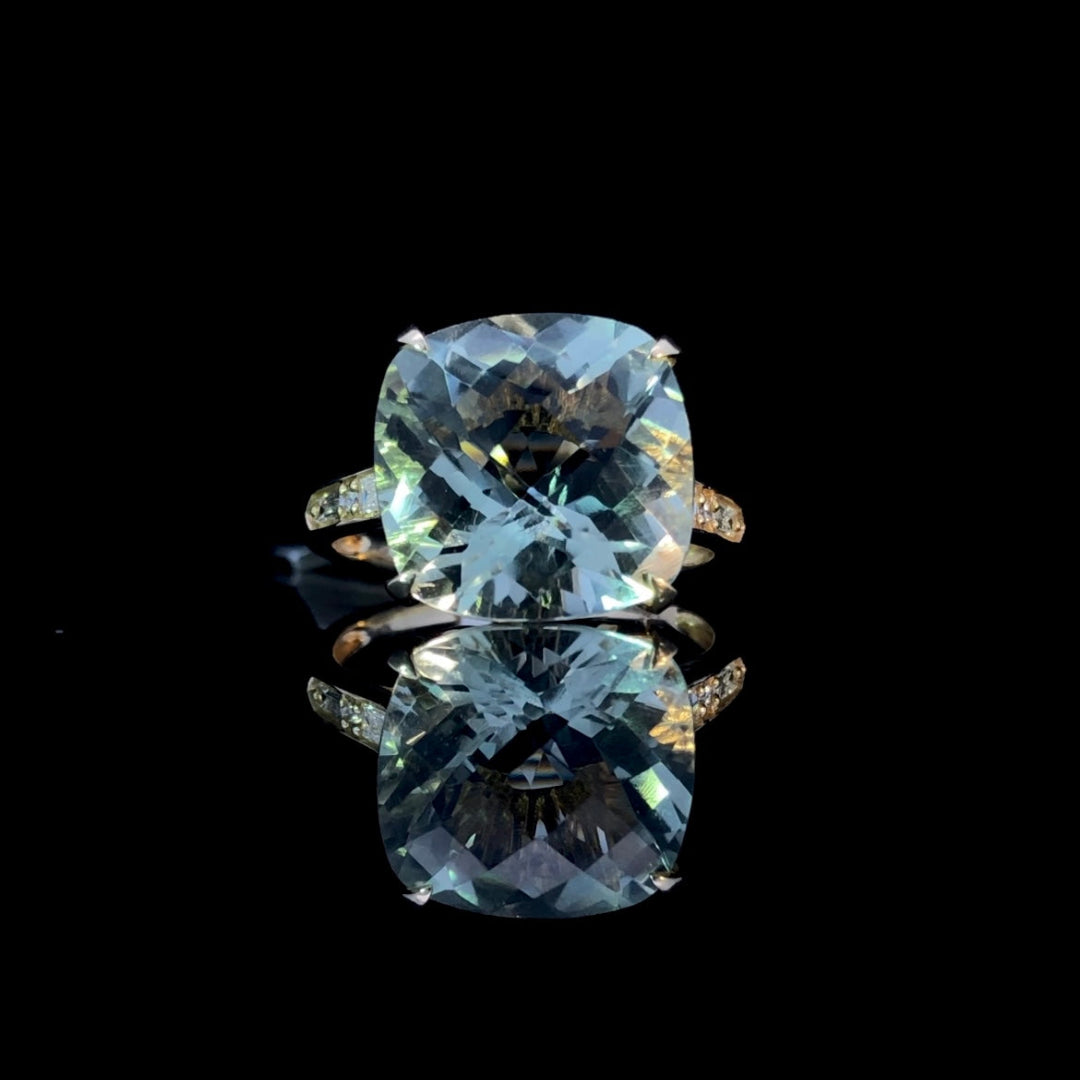 160368 - 8.91 ctw amethyst and diamond ring