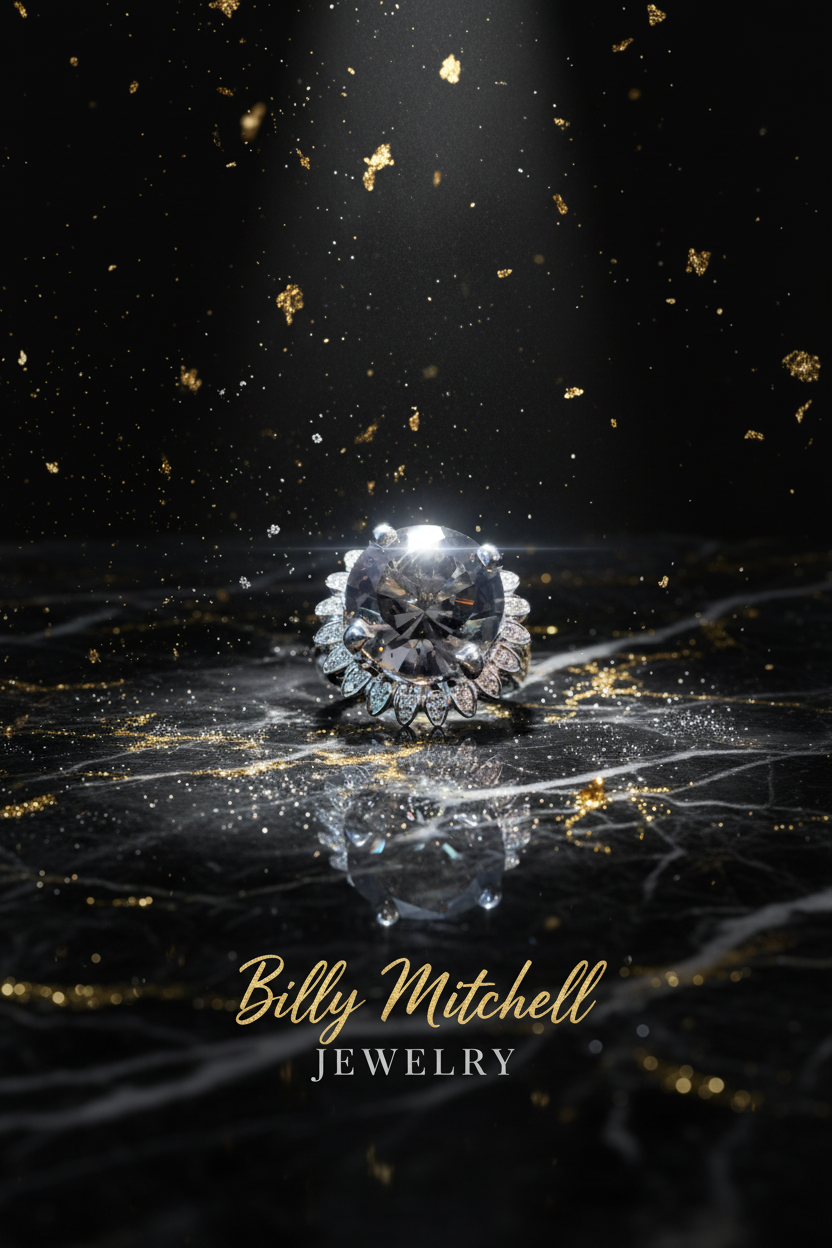147746 - .18 ctw diamond and smokey quartz ring