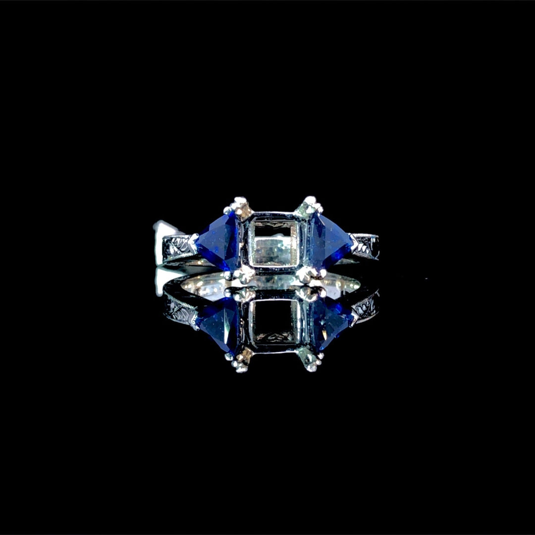 127056 - 1.10 ctw diamond and sapphire semi mount
