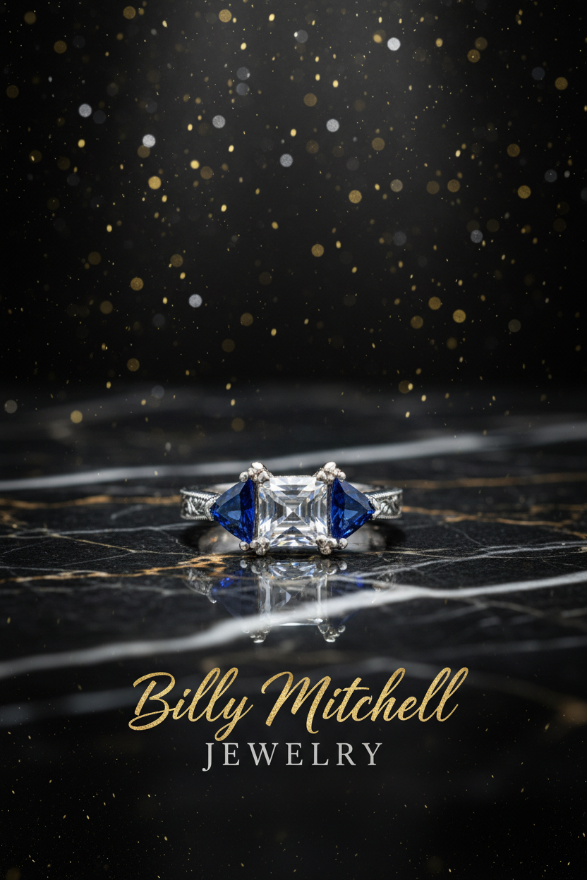 127056 - 1.10 ctw diamond and sapphire semi mount