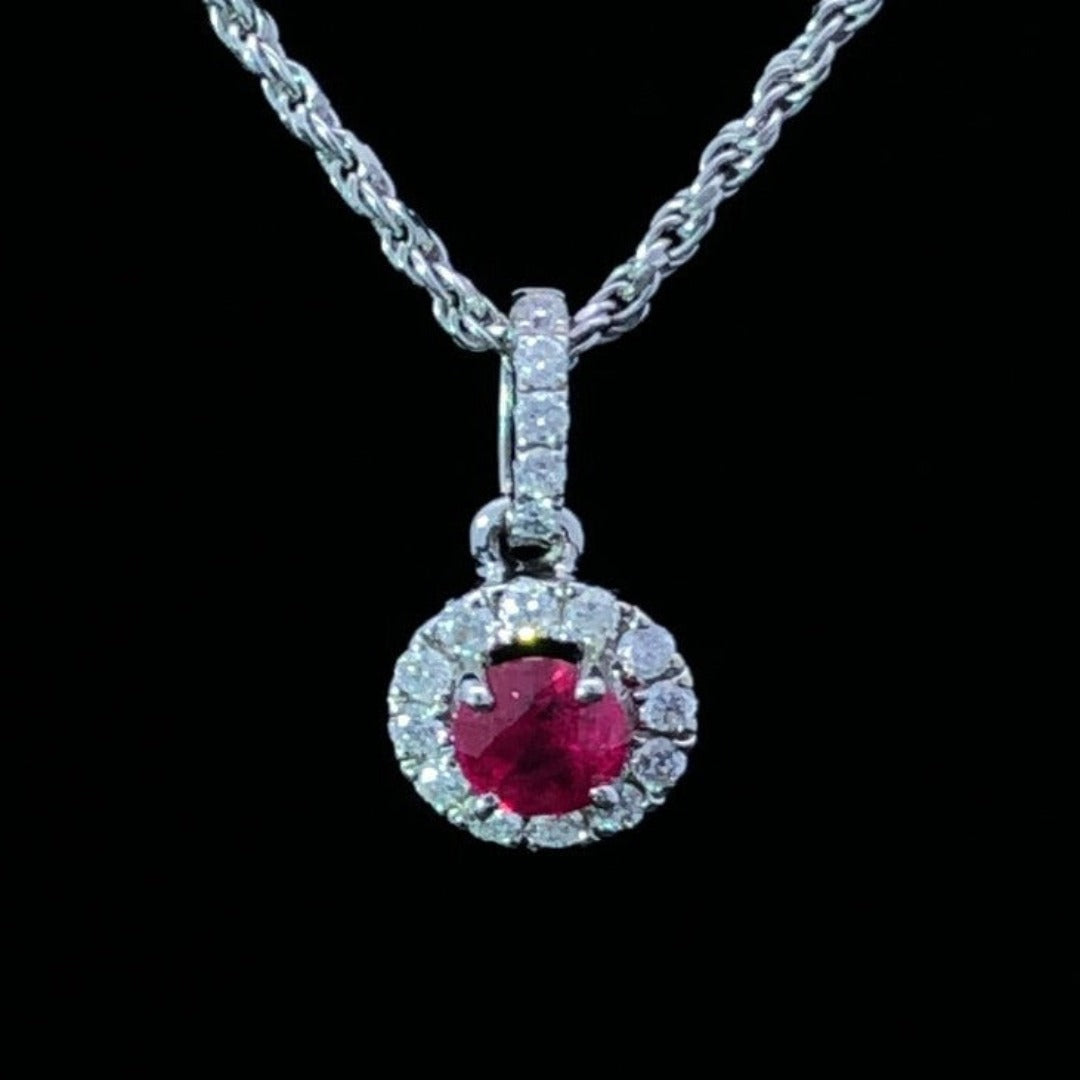 .39 ctw ruby and diamond pendant