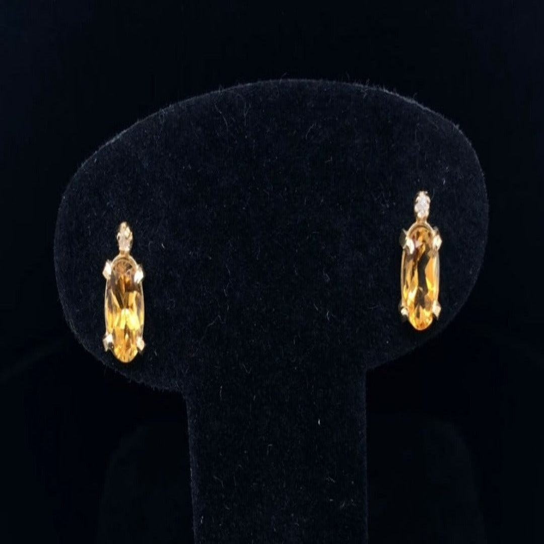 126430 - Citrine and diamond earrings