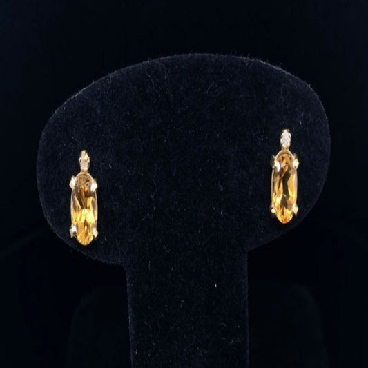 Citrine and diamond earrings