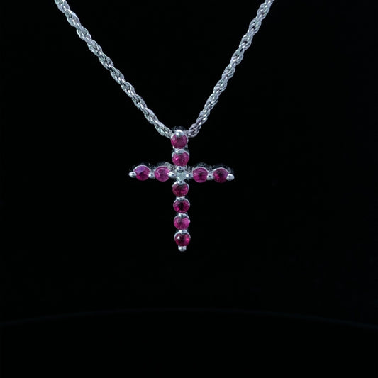 .36 ctw diamond and ruby pendant