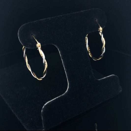 2 tone gold Hoop Earrings