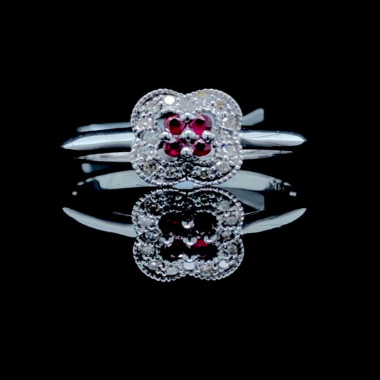 148163 - .20 ctw ruby and diamond ring
