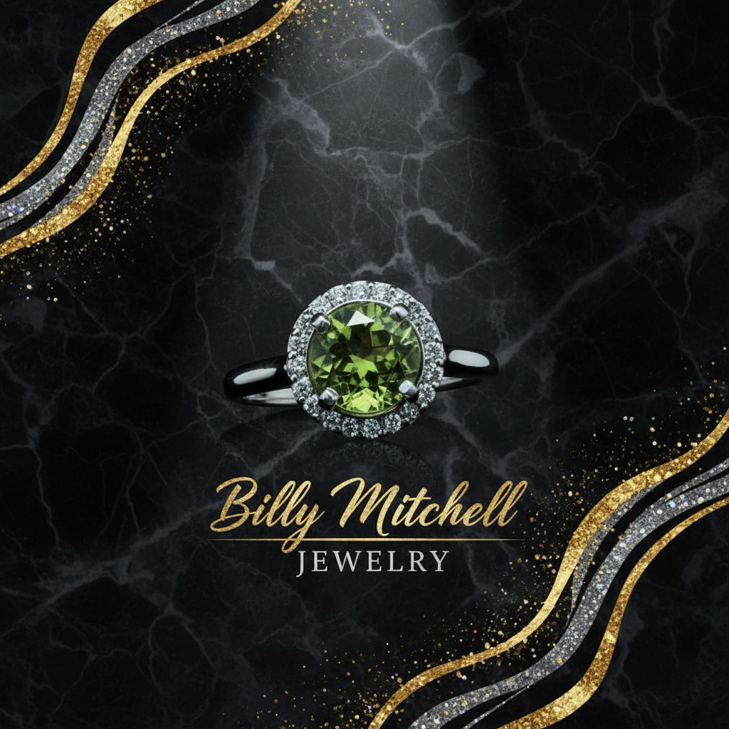 159586 - 1.54 ctw peridot and diamond ring