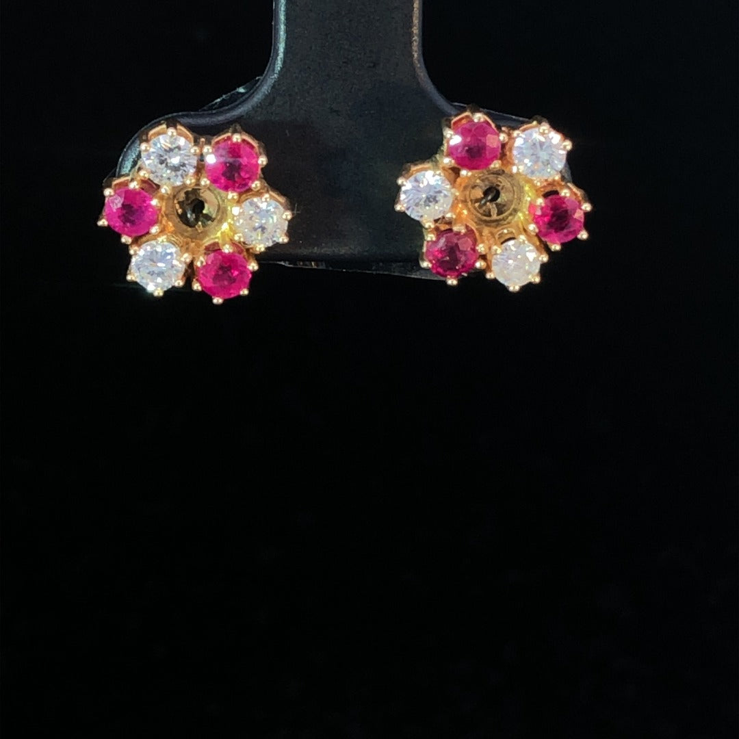 1.50 ctw ruby and diamond earrings