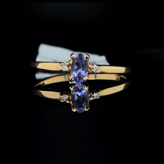 151473- .02 ctw diamond and tanzanite ring