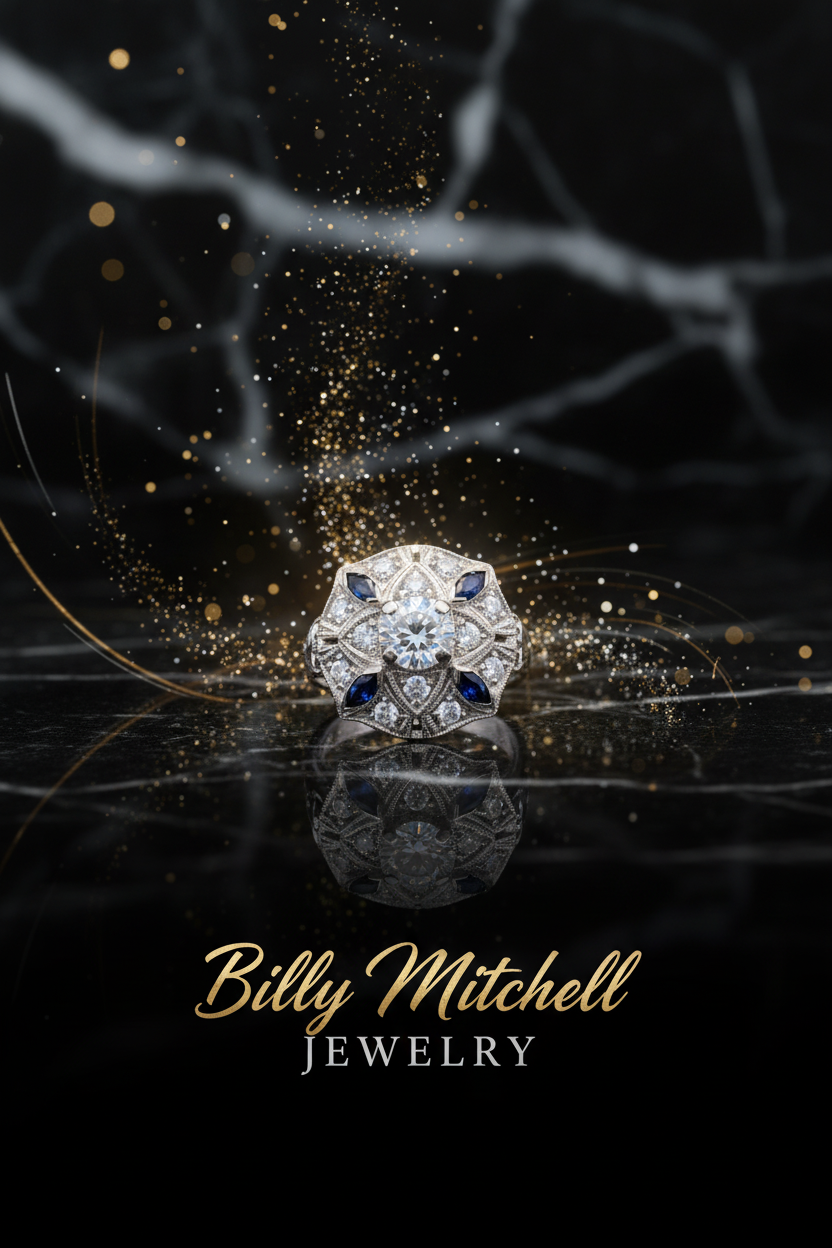160259 - 1.66 ctw diamond and sapphire ring