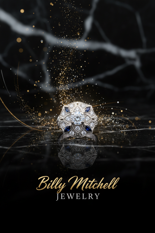 160259 - 1.66 ctw diamond and sapphire ring