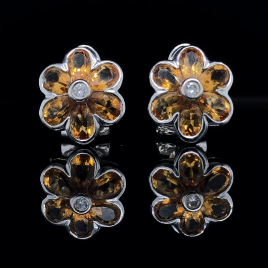136638 - Citrine and diamond earrings