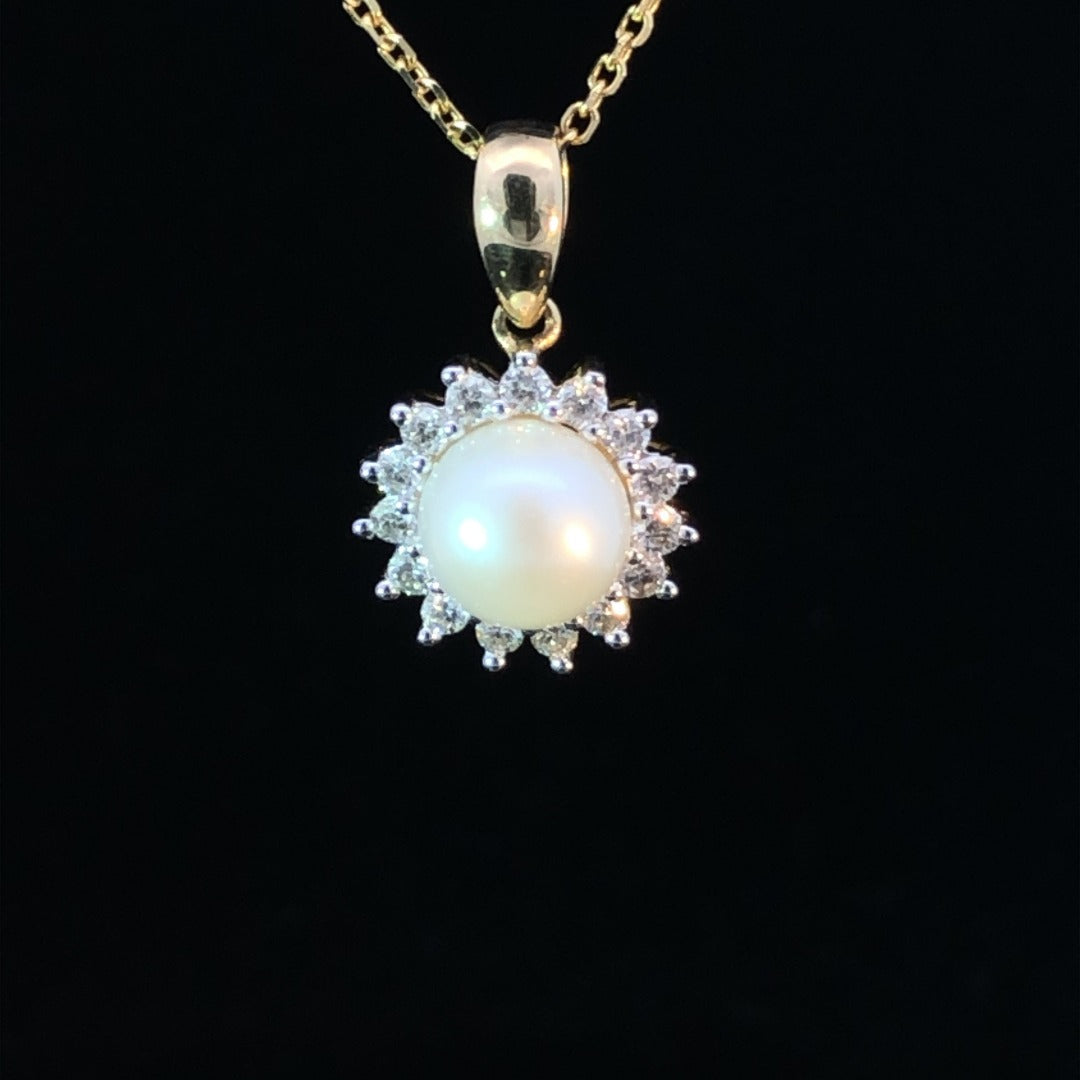 157607 - 23 ctw diamond and pearl pendant