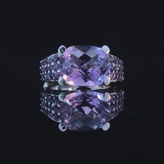 120383 - 5.97 ctw amethyst and diamond ring