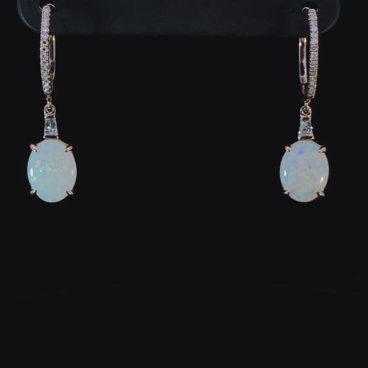 160387 - 2.31 ctw opal and diamond earrings