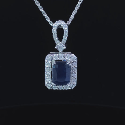 1.71 ctw diamond and sapphire pendant