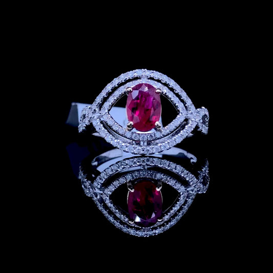 160751 - 1.28 ctw ruby and diamond ring