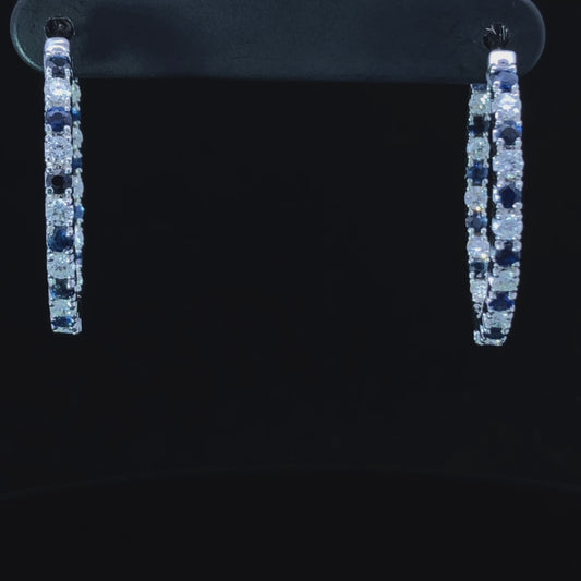 2.08 ctw sapphire and diamond earrings