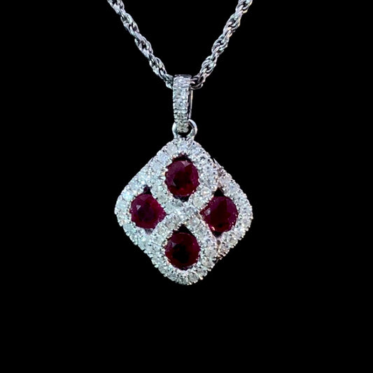 1.26 ctw ruby and diamond pendant