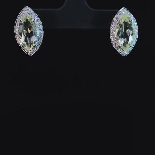 136728 - 7.15 ctw quartz, sapphire, and diamond earrings