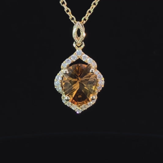 1.10 ctw diamond and citrine pendant