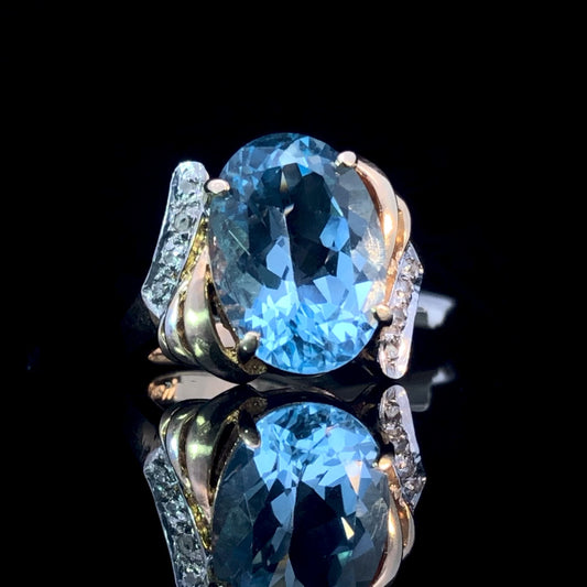 148551 - 5.03 ctw blue topaz and diamond ring