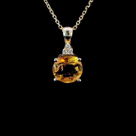 Citrine and diamond ring