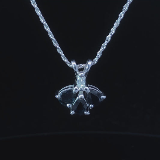 Diamond and sapphire pendant