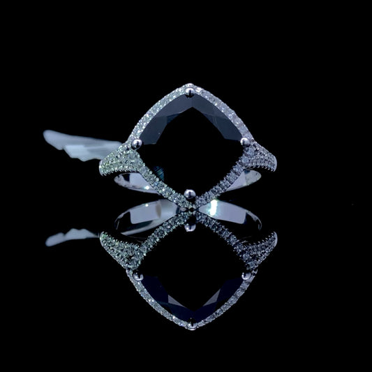 160371 - 3.61 ctw onyx and diamond ring