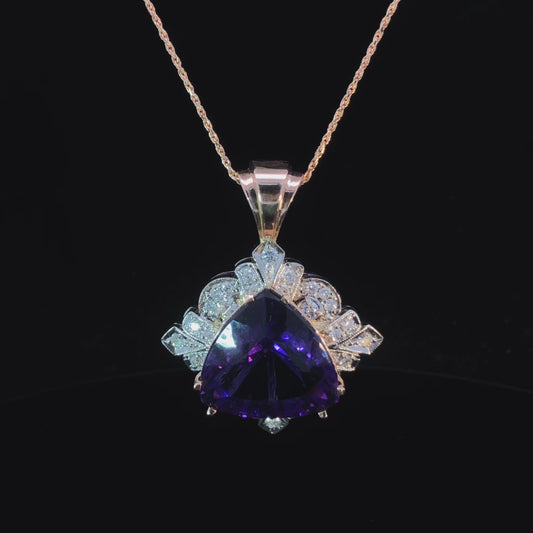 29.85 ctw diamond and amethyst pendant