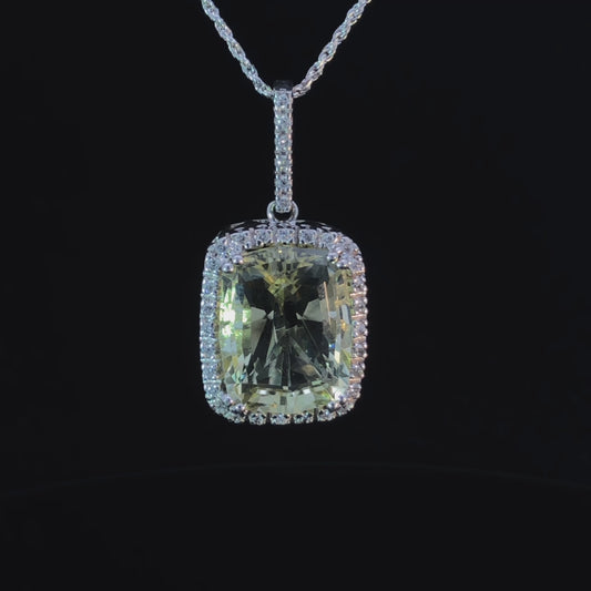 10.51 ctw quartz and diamond pendant