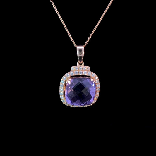 4.50 ctw diamond and amethyst pendant