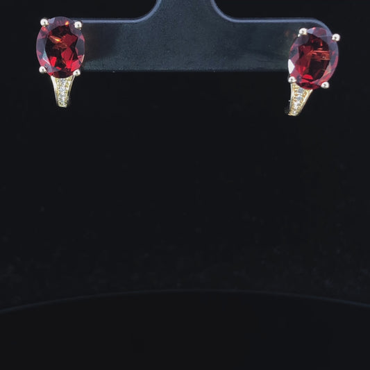 4.77 ctw garnet and diamond earrings