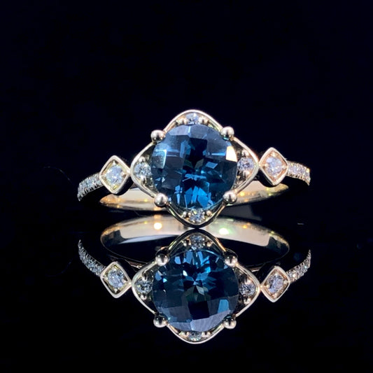 160112 - Blue topaz and diamond ring