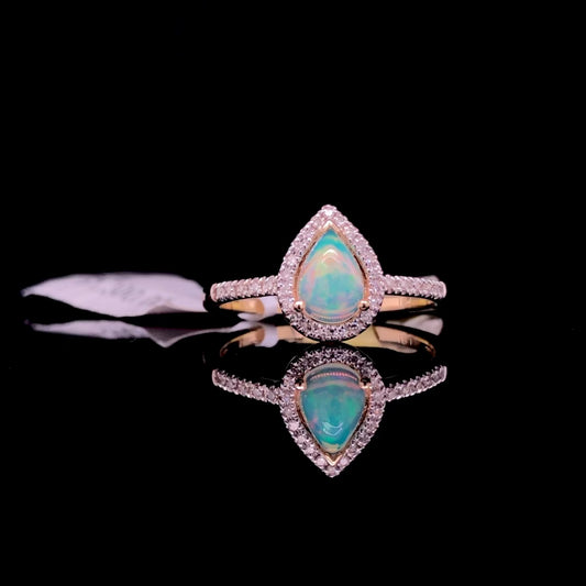 159444 - .10 ctw Diamond and Opal ring