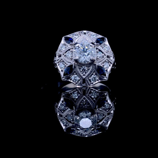 160259 - 1.66 ctw diamond and sapphire ring