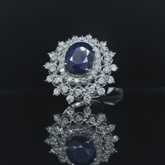 143745 - 8.85 ctw sapphire and diamond ring