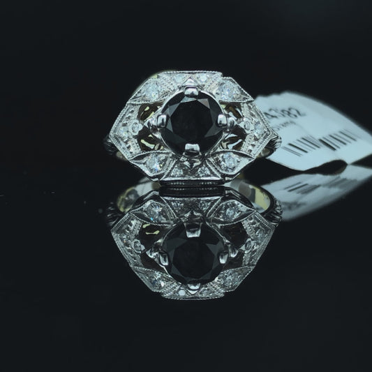 143382 - 1.21 ctw black and white diamond ring